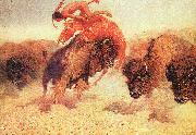 Frederick Remington The Buffalo Runner oil on canvas